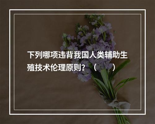 下列哪项违背我国人类辅助生殖技术伦理原则？（　　）