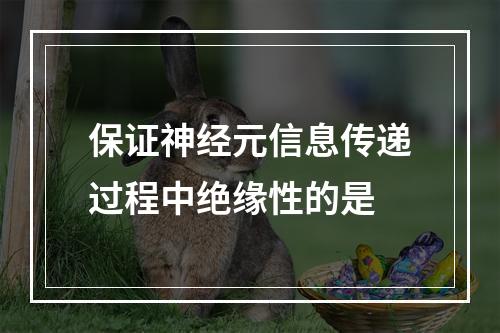 保证神经元信息传递过程中绝缘性的是