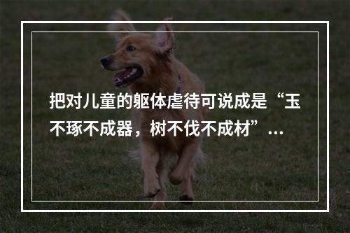 把对儿童的躯体虐待可说成是“玉不琢不成器，树不伐不成材”、“