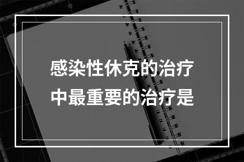 感染性休克的治疗中最重要的治疗是