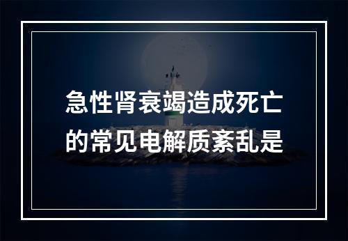 急性肾衰竭造成死亡的常见电解质紊乱是