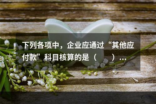 下列各项中，企业应通过“其他应付款”科目核算的是（　　）。