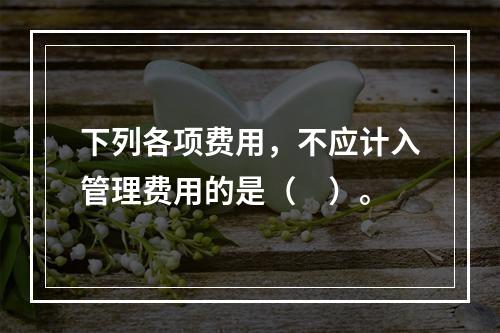 下列各项费用，不应计入管理费用的是（　）。