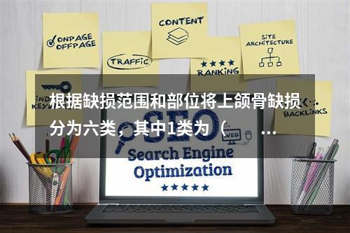 根据缺损范围和部位将上颌骨缺损分为六类，其中1类为（　　）