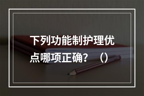 下列功能制护理优点哪项正确？（）