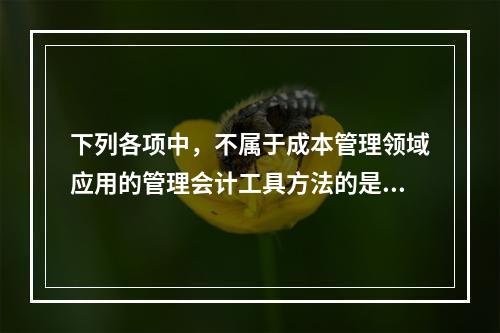 下列各项中，不属于成本管理领域应用的管理会计工具方法的是（　