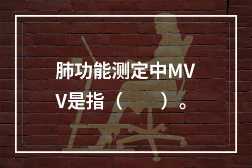 肺功能测定中MVV是指（　　）。