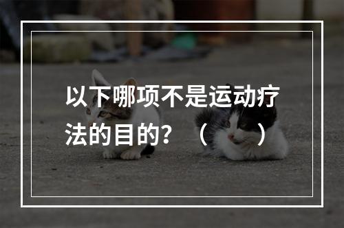 以下哪项不是运动疗法的目的？（　　）