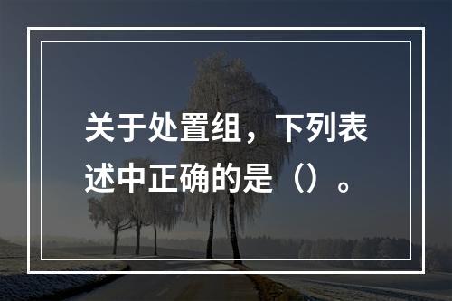 关于处置组，下列表述中正确的是（）。