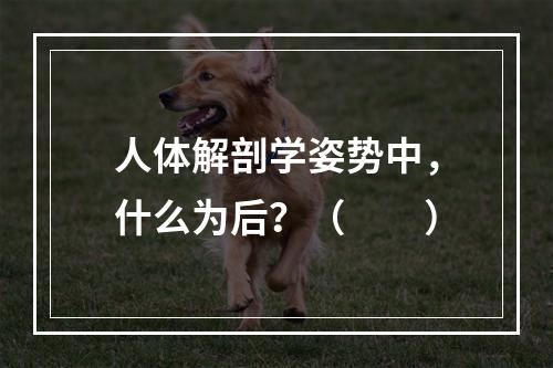 人体解剖学姿势中，什么为后？（　　）