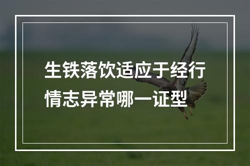 生铁落饮适应于经行情志异常哪一证型