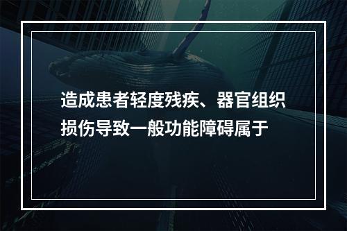 造成患者轻度残疾、器官组织损伤导致一般功能障碍属于