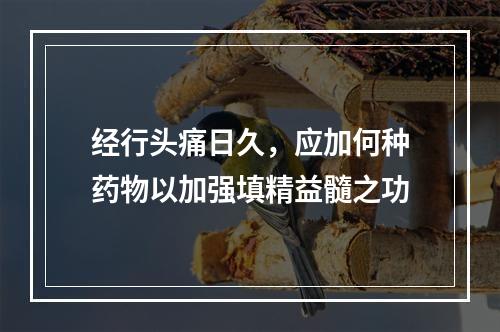 经行头痛日久，应加何种药物以加强填精益髓之功