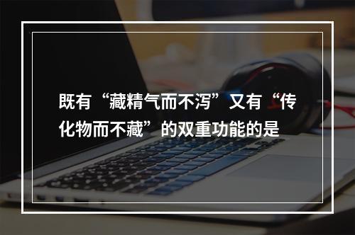 既有“藏精气而不泻”又有“传化物而不藏”的双重功能的是