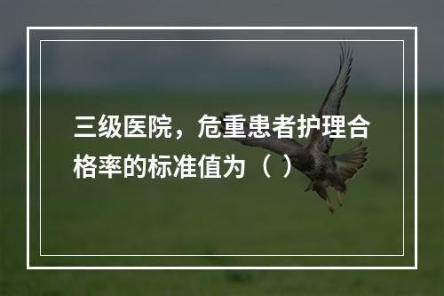 三级医院，危重患者护理合格率的标准值为（  ）