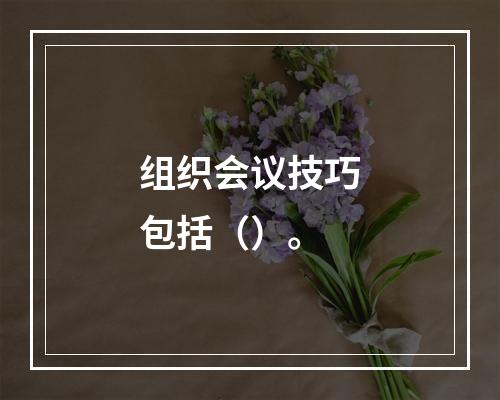 组织会议技巧包括（）。