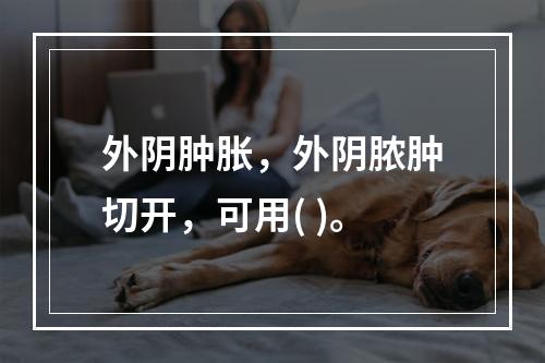 外阴肿胀，外阴脓肿切开，可用( )。