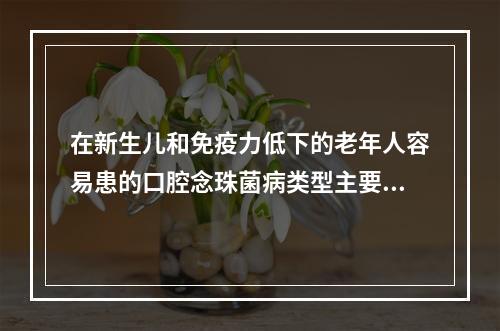 在新生儿和免疫力低下的老年人容易患的口腔念珠菌病类型主要是（