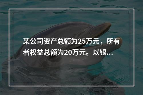 某公司资产总额为25万元，所有者权益总额为20万元。以银行存