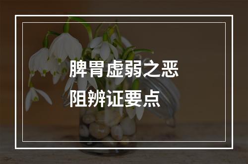 脾胃虚弱之恶阻辨证要点