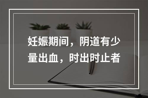 妊娠期间，阴道有少量出血，时出时止者