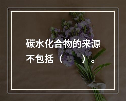 碳水化合物的来源不包括（　　）。