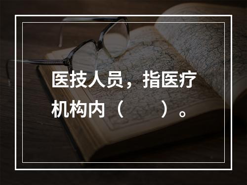 医技人员，指医疗机构内（　　）。