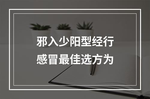 邪入少阳型经行感冒最佳选方为