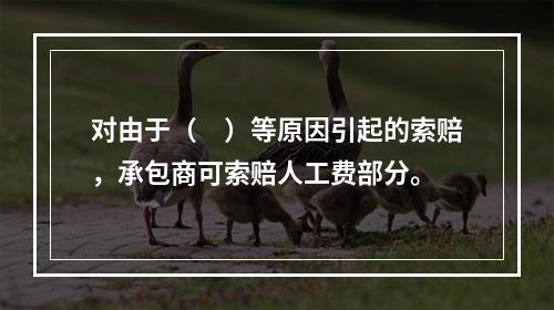 对由于（　）等原因引起的索赔，承包商可索赔人工费部分。