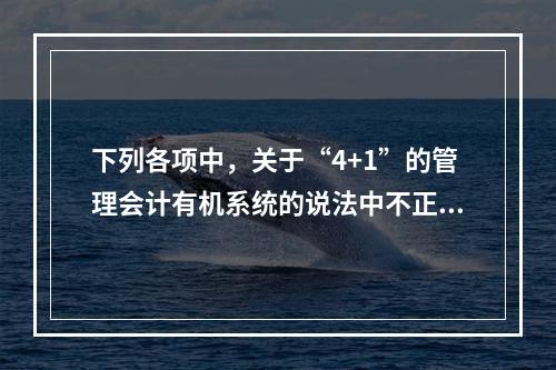 下列各项中，关于“4+1”的管理会计有机系统的说法中不正确的