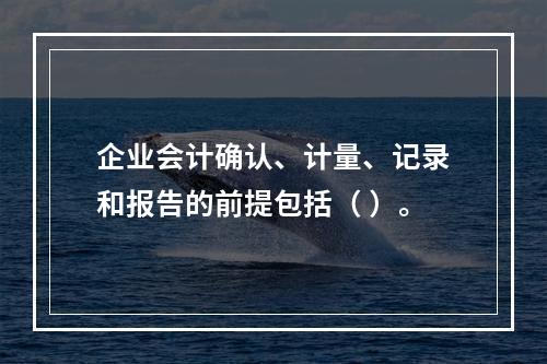 企业会计确认、计量、记录和报告的前提包括（ ）。