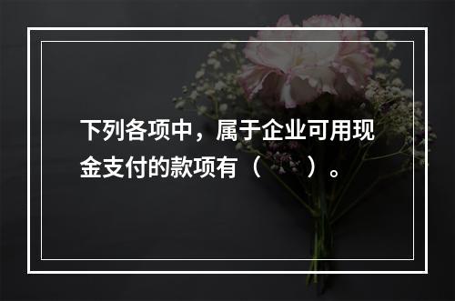 下列各项中，属于企业可用现金支付的款项有（　　）。