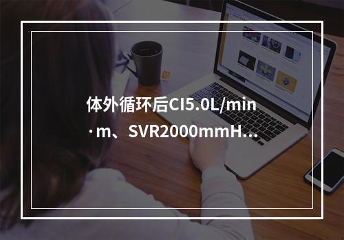 体外循环后CI5.0L/min·m、SVR2000mmHg/