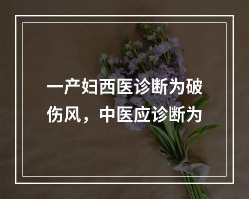 一产妇西医诊断为破伤风，中医应诊断为