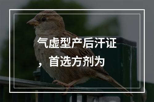 气虚型产后汗证，首选方剂为