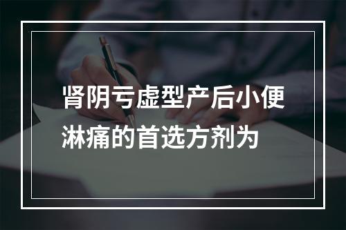 肾阴亏虚型产后小便淋痛的首选方剂为