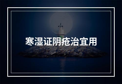 寒湿证阴疮治宜用