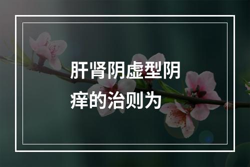 肝肾阴虚型阴痒的治则为