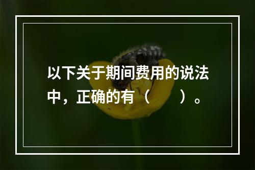 以下关于期间费用的说法中，正确的有（　　）。