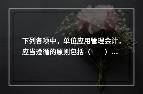 下列各项中，单位应用管理会计，应当遵循的原则包括（　　）。