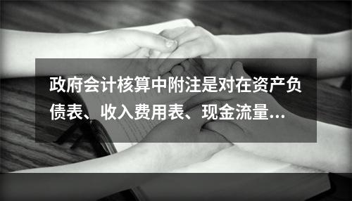 政府会计核算中附注是对在资产负债表、收入费用表、现金流量表等