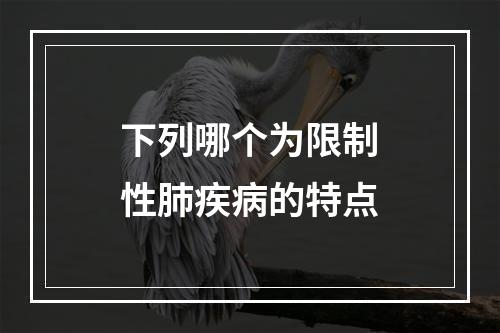 下列哪个为限制性肺疾病的特点