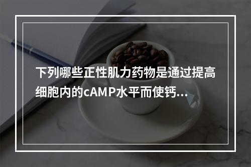 下列哪些正性肌力药物是通过提高细胞内的cAMP水平而使钙离子