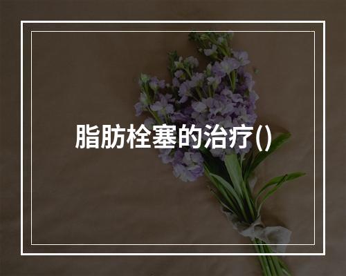 脂肪栓塞的治疗()