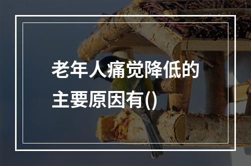 老年人痛觉降低的主要原因有()