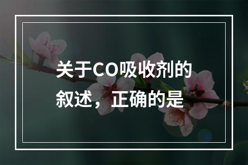 关于CO吸收剂的叙述，正确的是