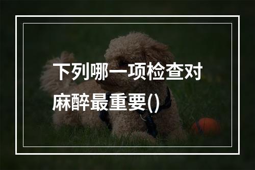 下列哪一项检查对麻醉最重要()