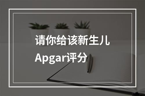 请你给该新生儿Apgar评分