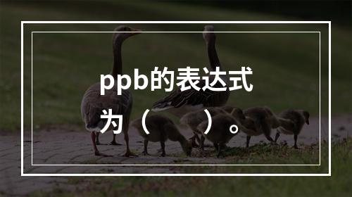 ppb的表达式为（　　）。