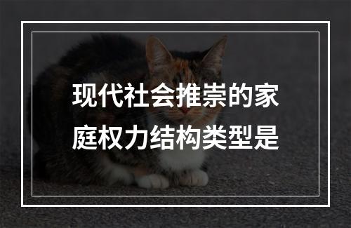 现代社会推崇的家庭权力结构类型是